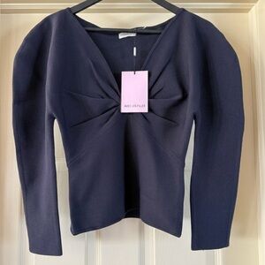 AVEC LES FILLES | BNWT Navy Twist Front Long Sleeve Top